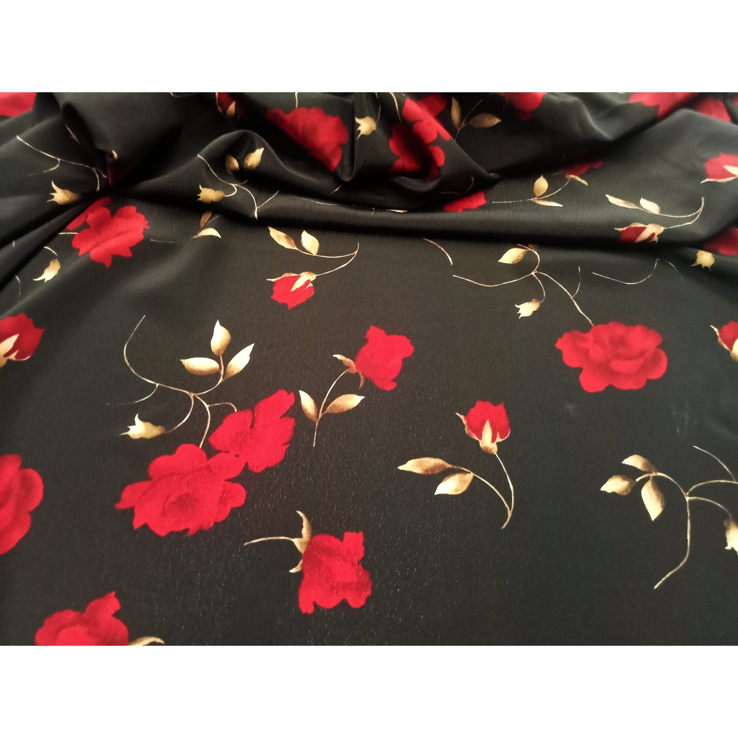 Rose printed crepe fabric - 1.75mtrs