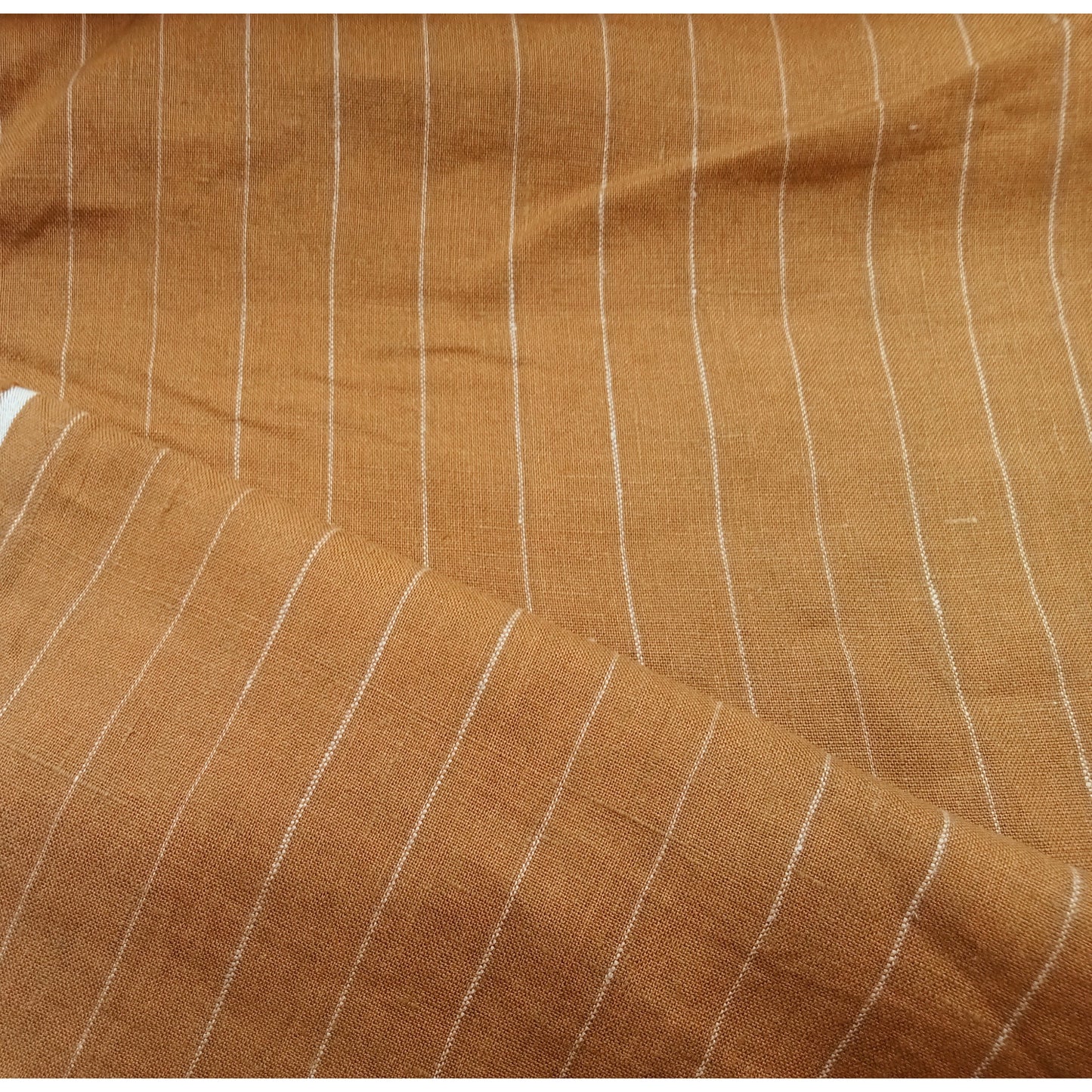 pinstripe cotton linen woven fabric - sold by 1/2mtr