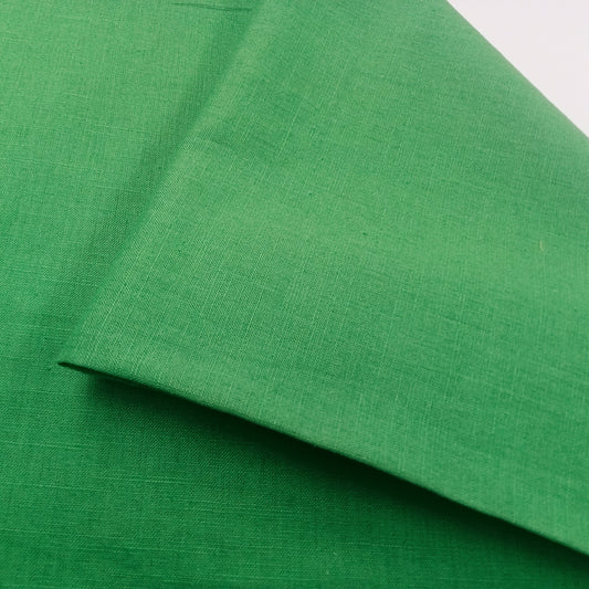 Indi green cotton/linen shimmer woven fabric -sold by 1/2mtr