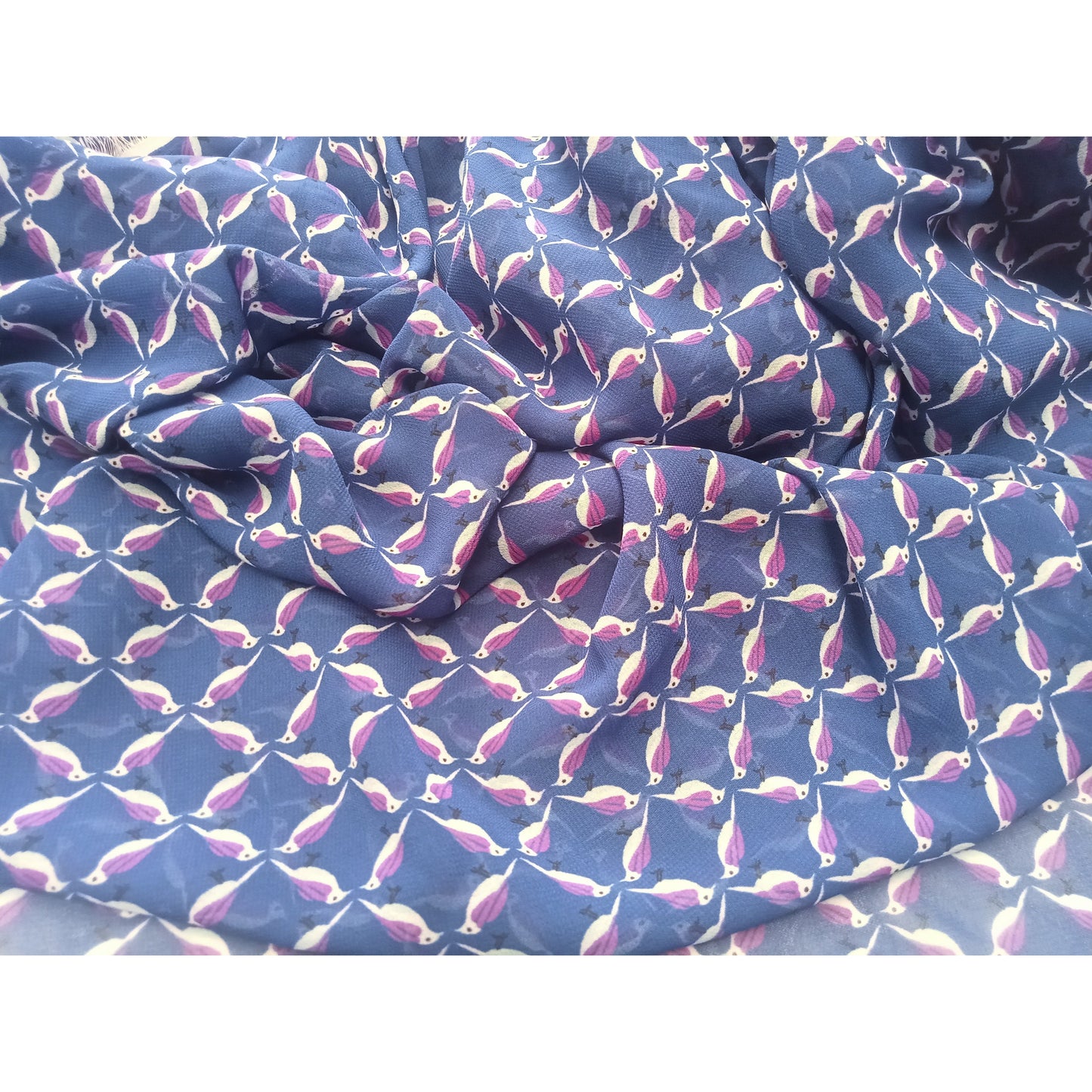 Criss cross printed chiffon