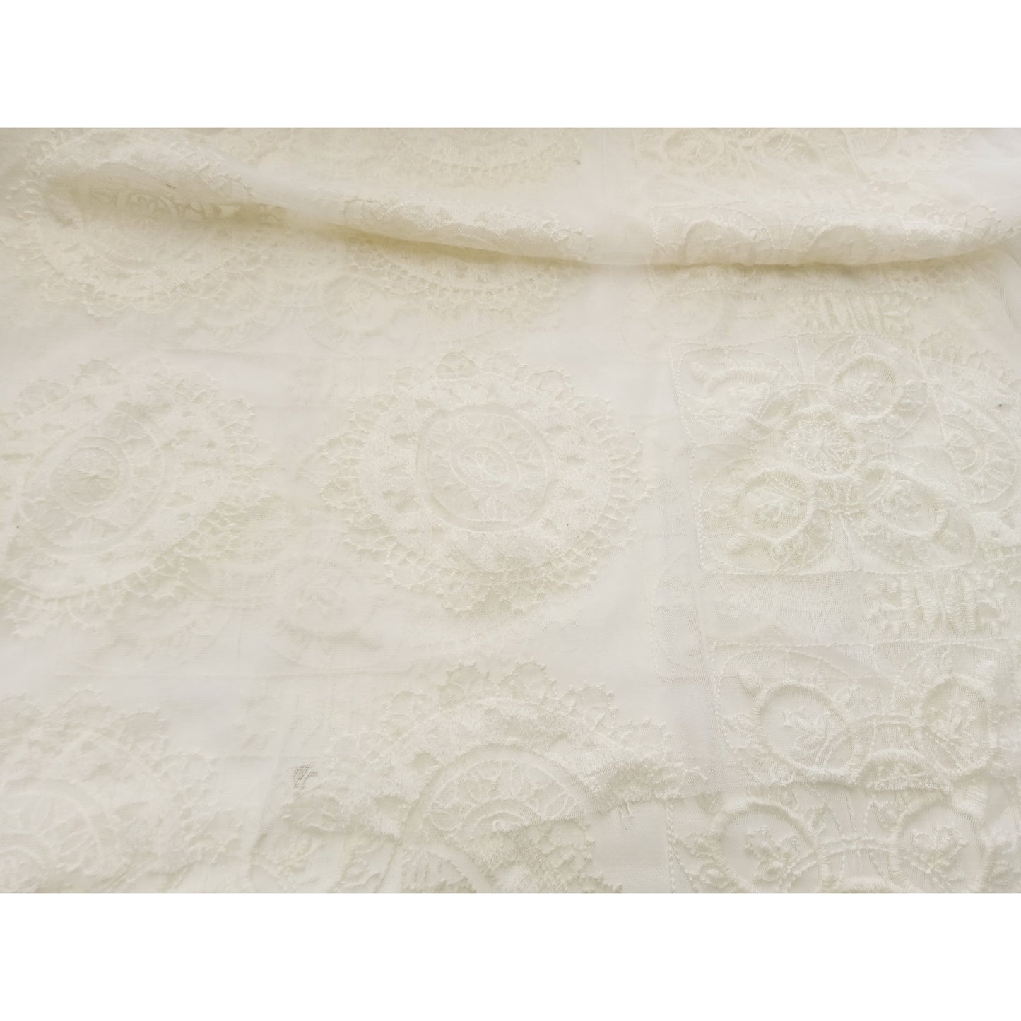 Vintage design stretch lace - ivory