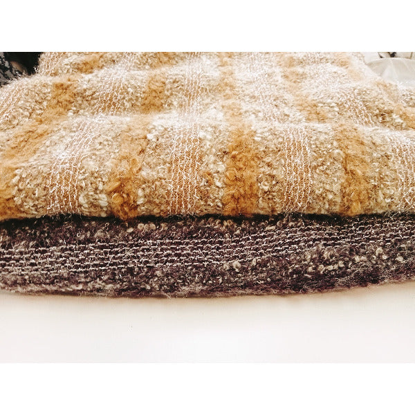striped boucle/mohair knits