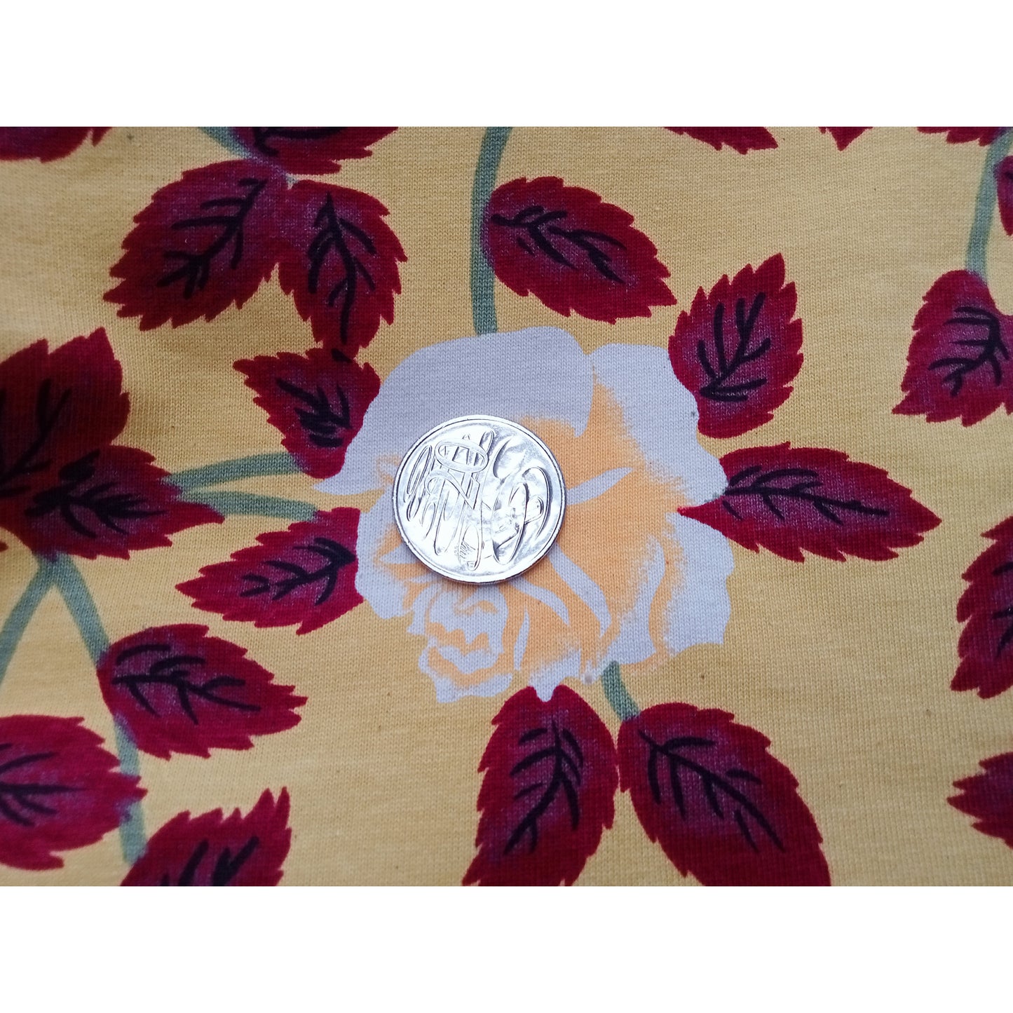 Roses/roses - knit interlock printed fabric- sold by 1/2mtr