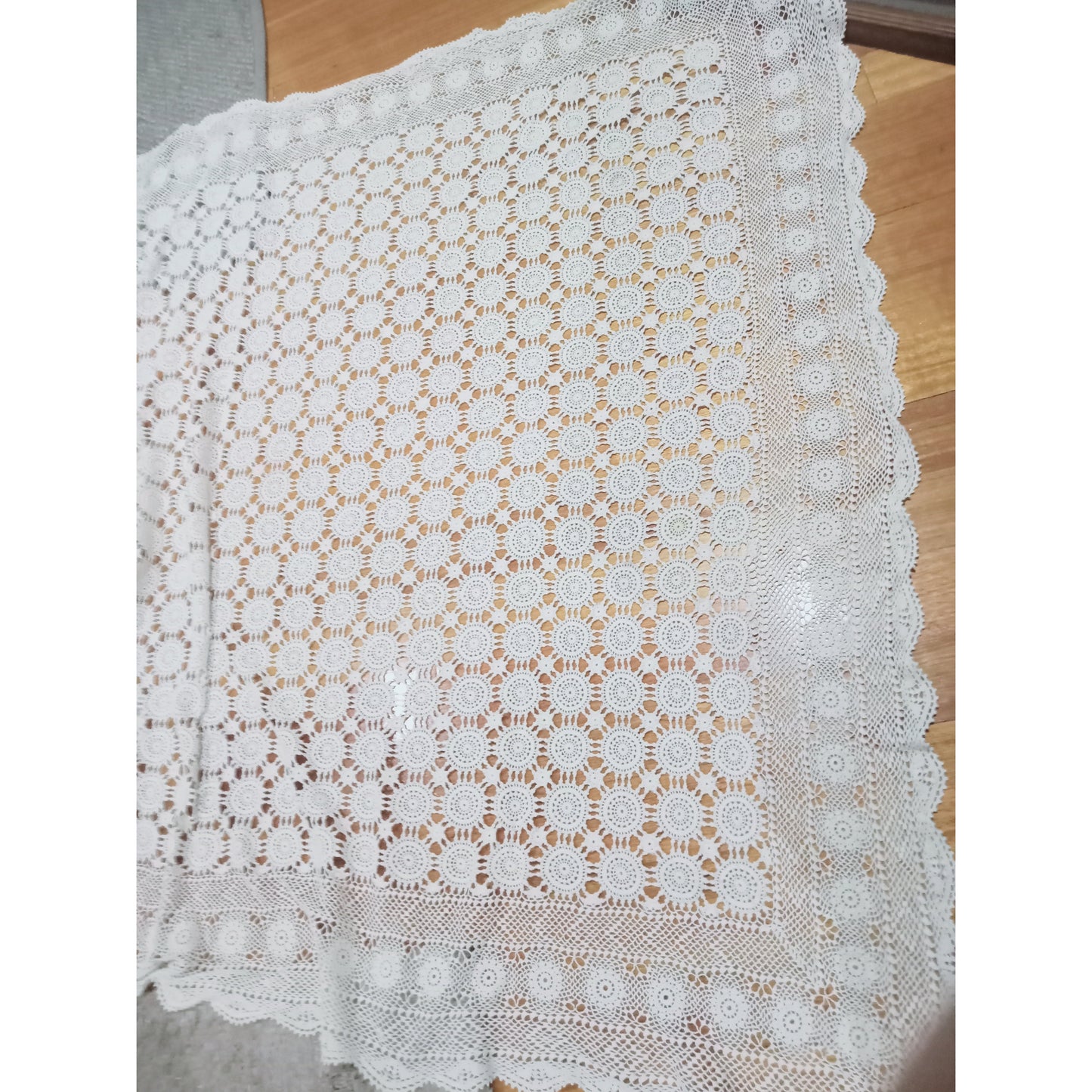 crochet white table cloth