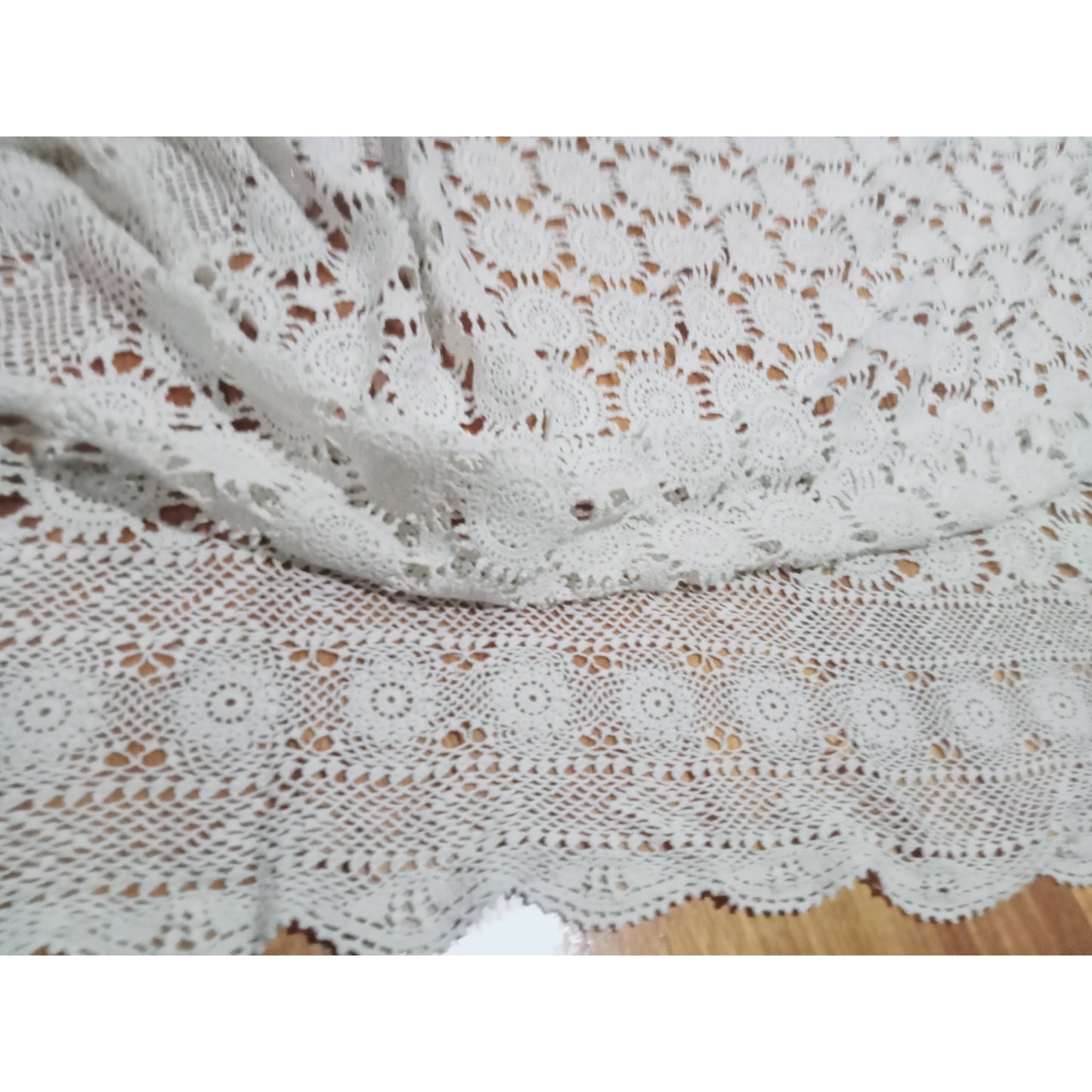 crochet white table cloth