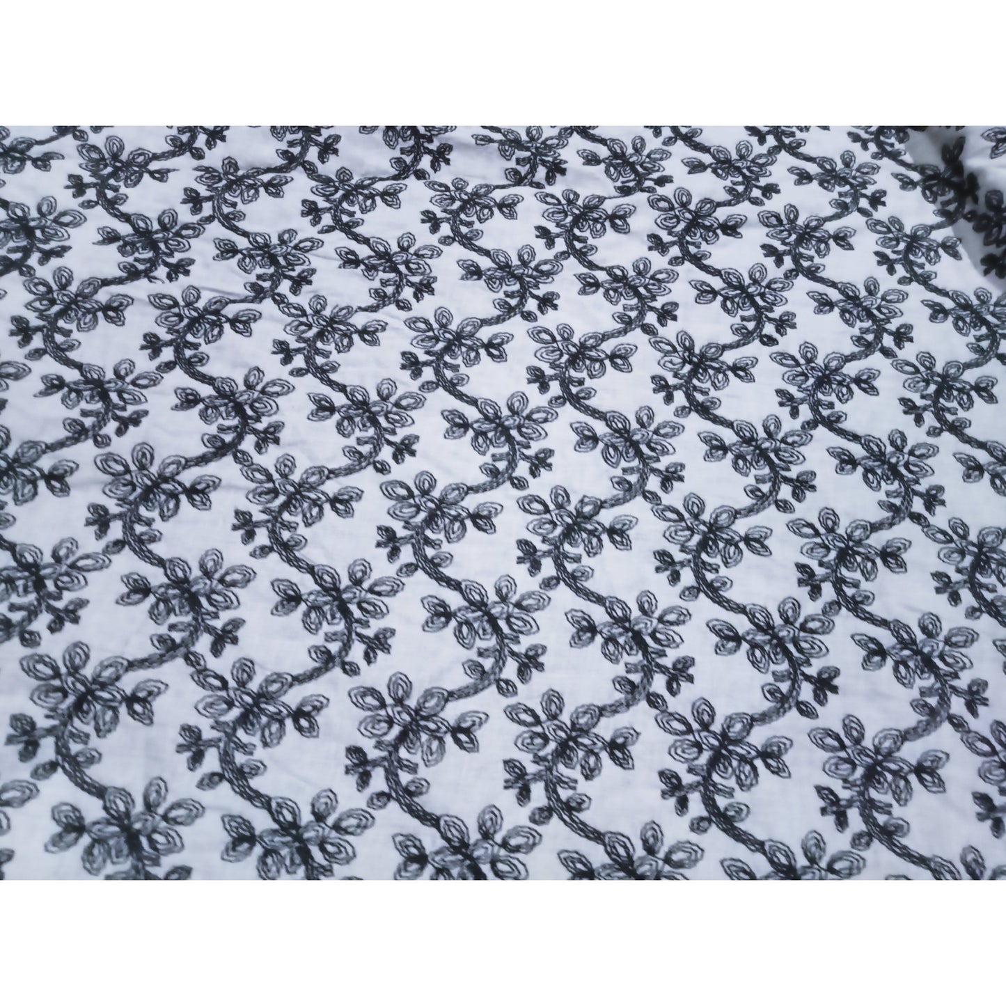Embroidered woven cotton fabric -sold by 1/2mtr