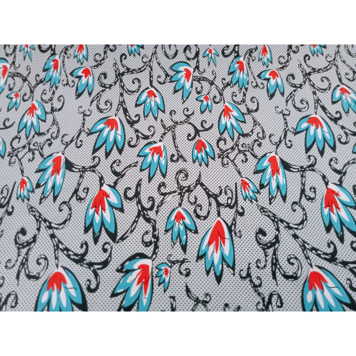 Vine - floral printed knit jersey -sold by 1/2mtr