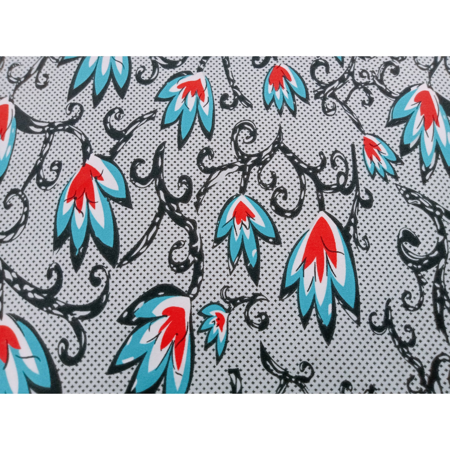 Vine - floral printed knit jersey -sold by 1/2mtr
