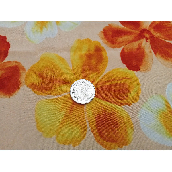 Vintage large floral printed fabric - 1.85mtrs
