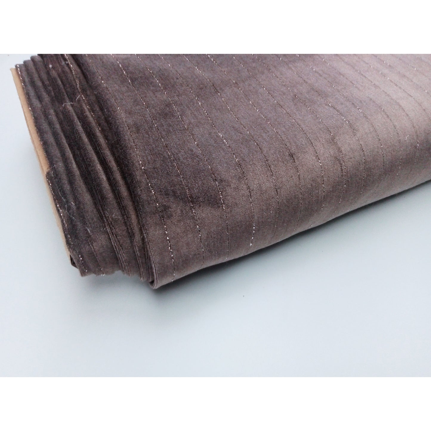 pinstripe stretch cotton suede design fabric - sold by 1/2mtr