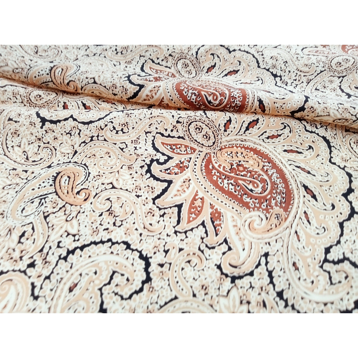 Paisley printed woven satin fabric -2mtrs