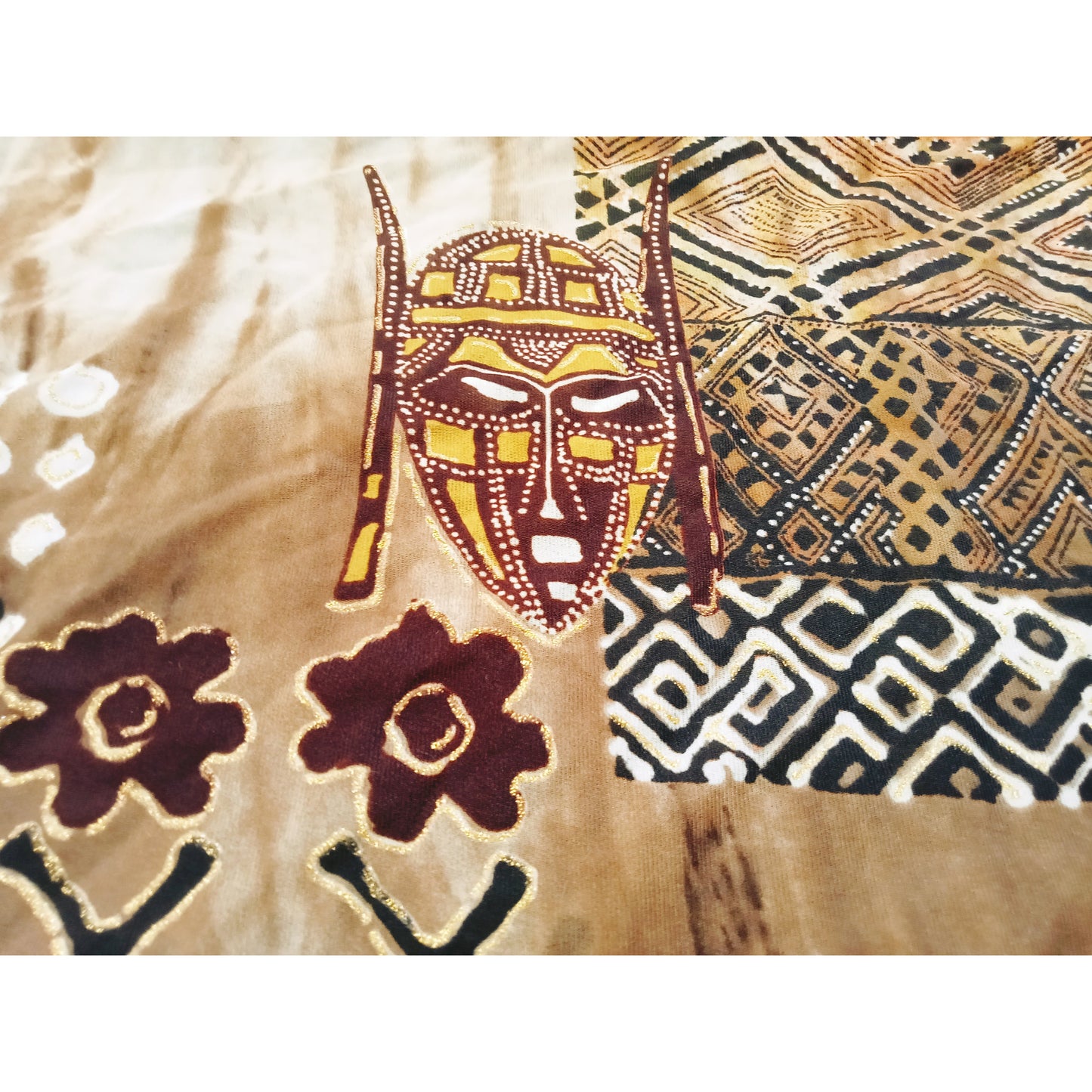 Tribal printed stretch mesh -sold by 1/2mtr