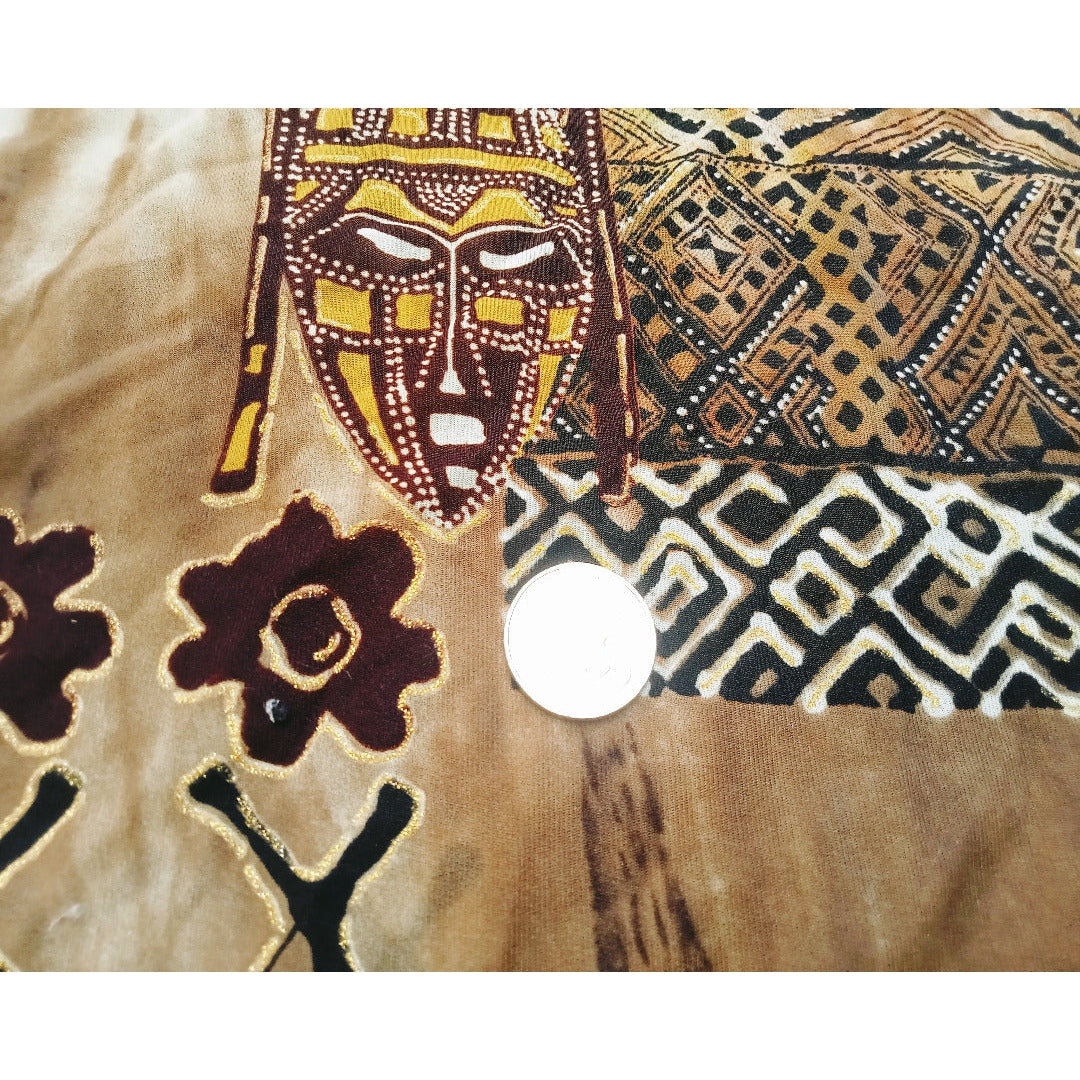 Tribal printed stretch mesh -sold by 1/2mtr