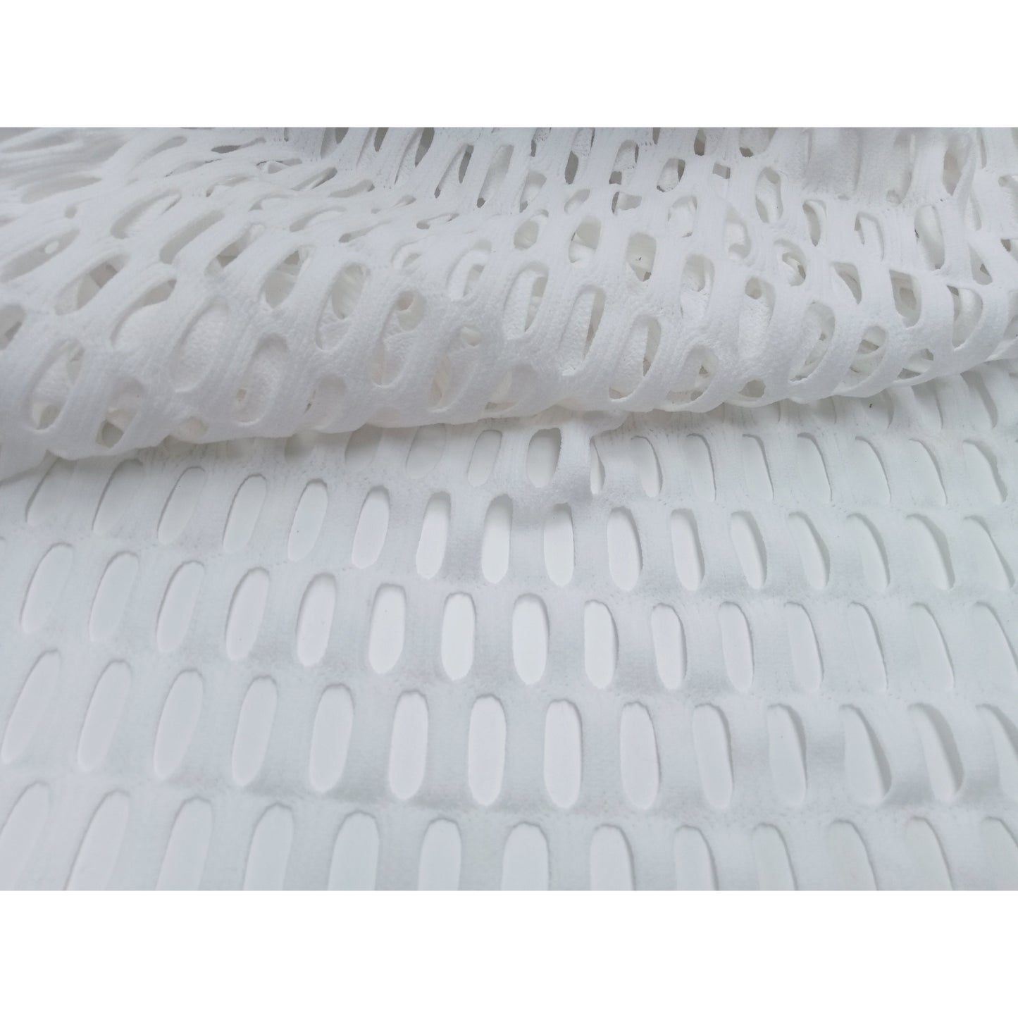 Cutout stretch knit -white sold by 1/2mtr