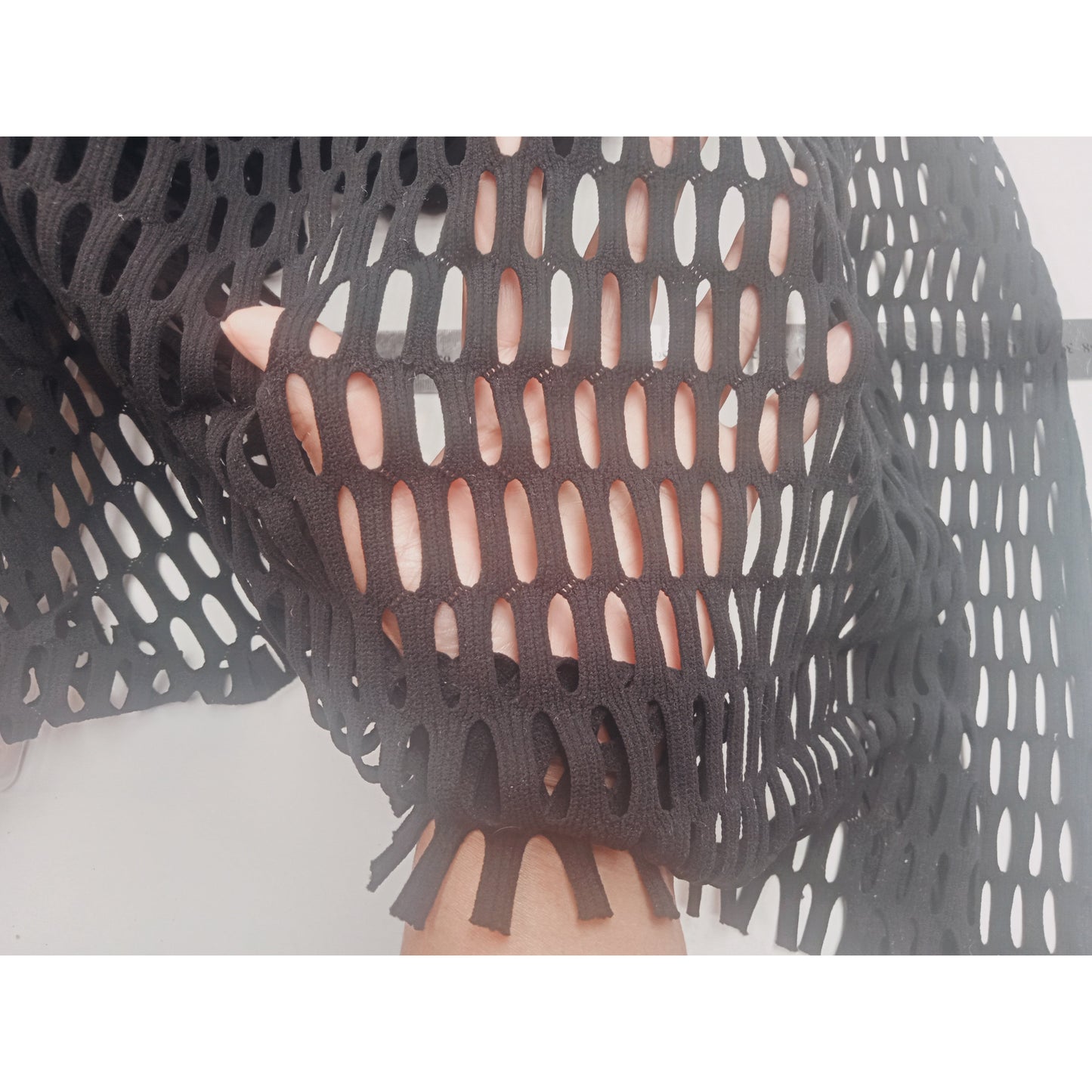 Cutout stretch knit -white sold by 1/2mtr