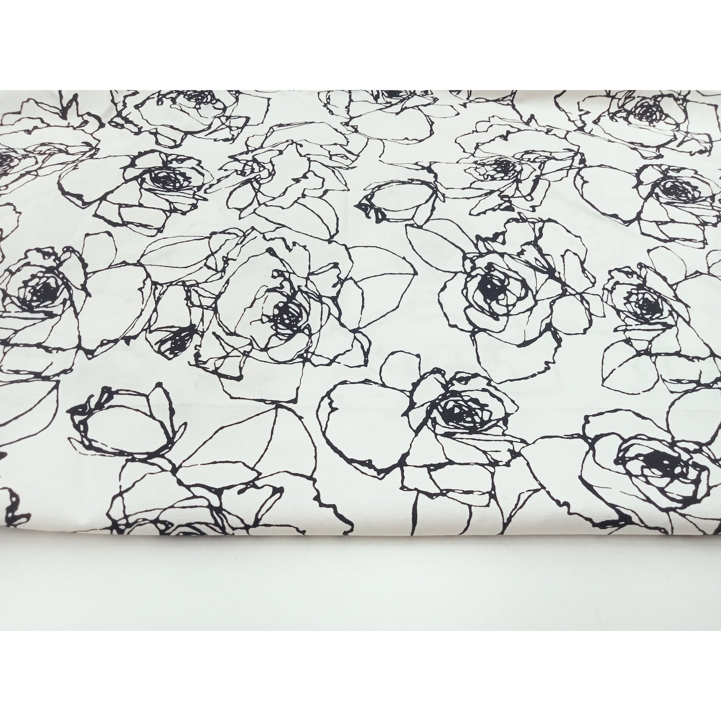 Sketch - rose printed stretch poplin. - 1mtr
