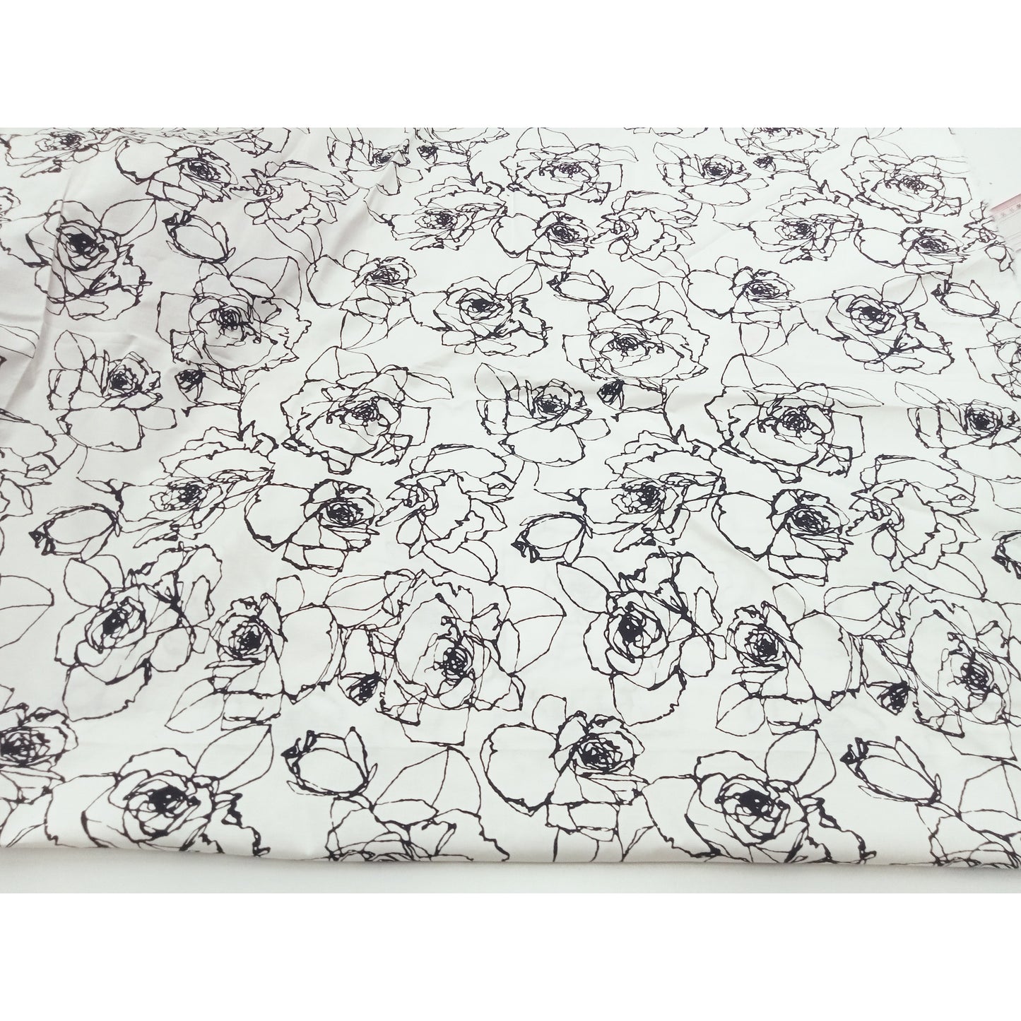 Sketch - rose printed stretch poplin. - 1mtr