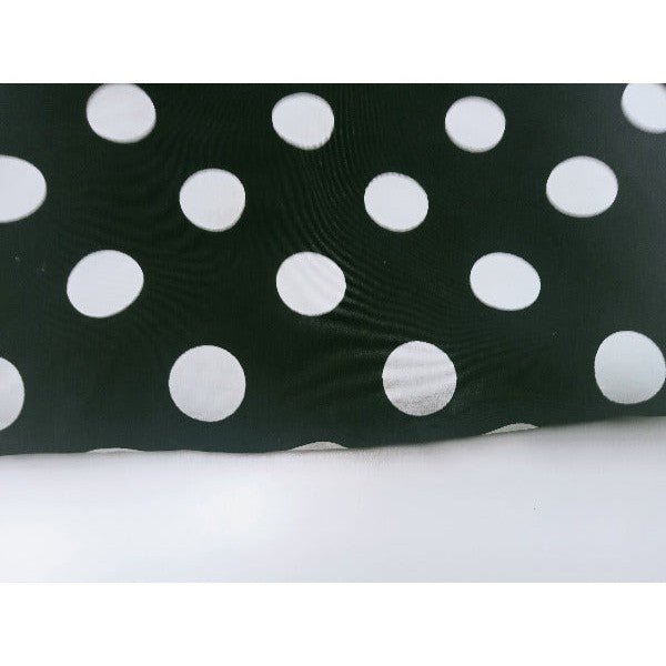 2.5cm polka dot peach skin fabric - sold by 1/2mtr