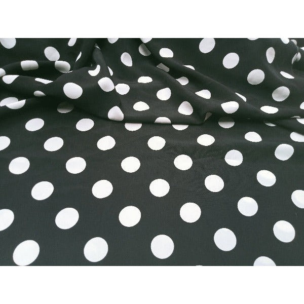 2.5cm polka dot peach skin fabric - sold by 1/2mtr