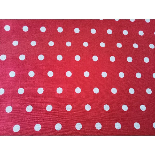 Polka dot printed cotton/linen fabric sold by 1/2mtr