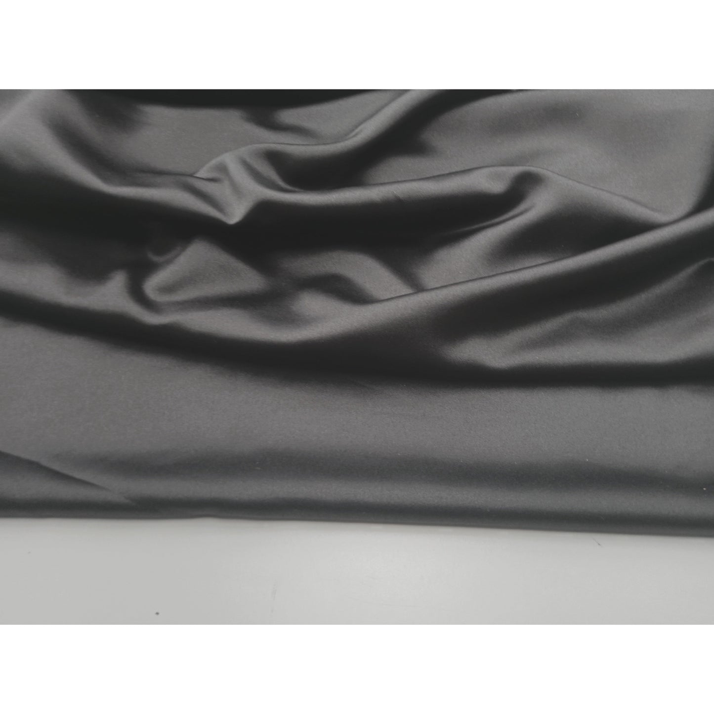 Shelby - stunning black delusted satin - sold by 1/2mtr