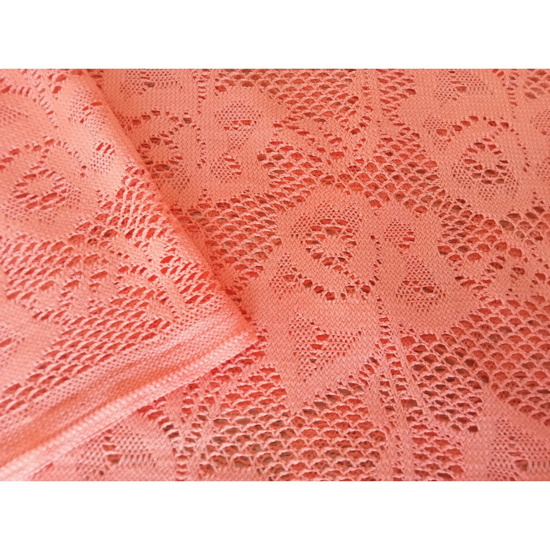 Marishka - apricot floral lace - sold by 1/2mtr