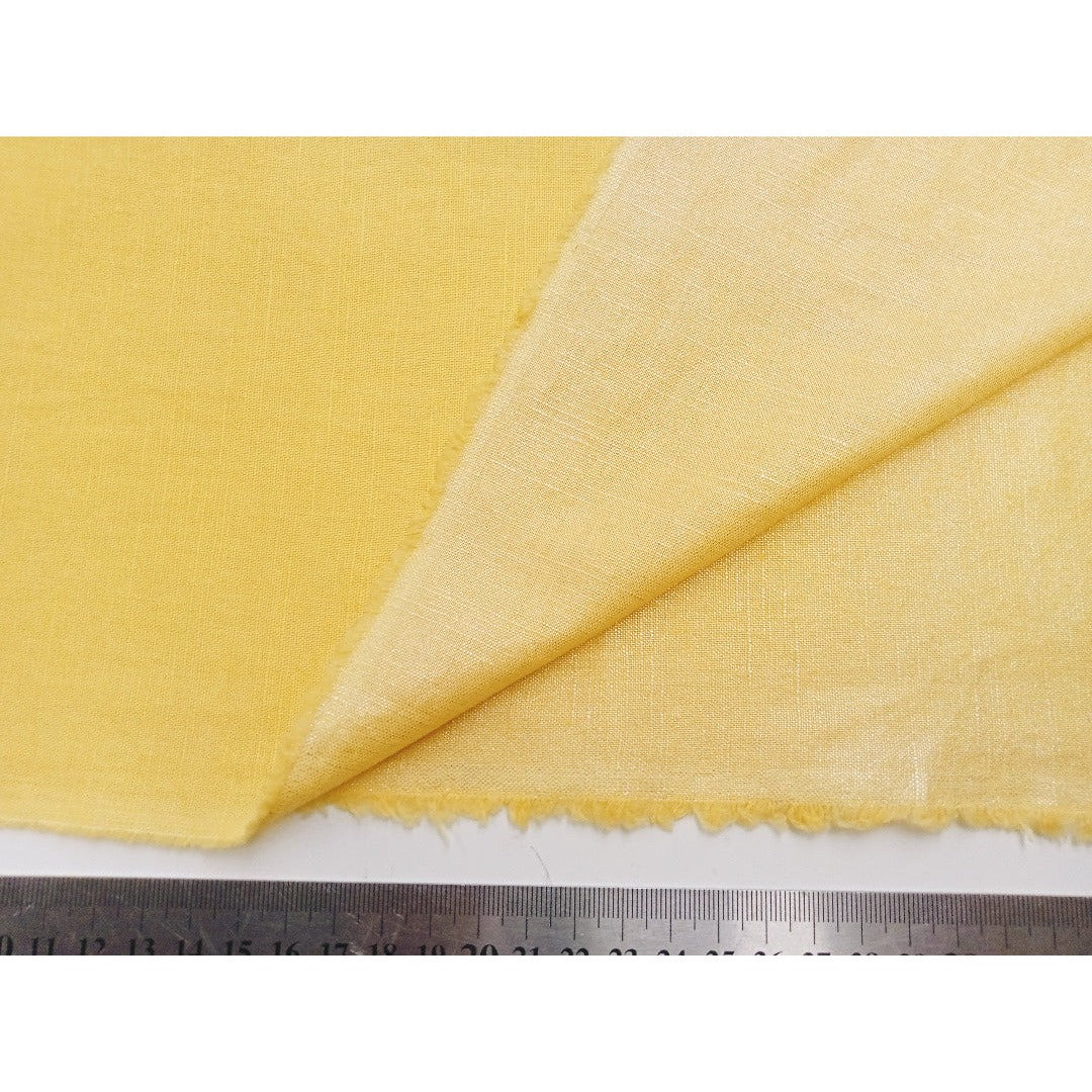 Indi lemon - woven cotton/linen shimmer - sold by 1/2mtr