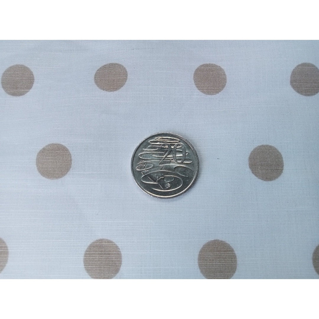 Polka dot printed cotton/linen fabric sold by 1/2mtr
