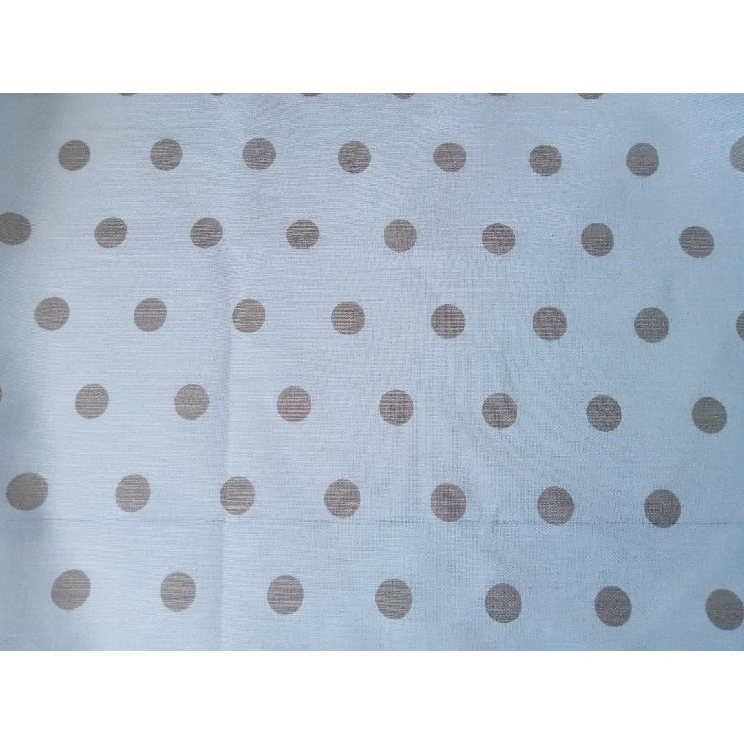 Polka dot printed cotton/linen fabric sold by 1/2mtr