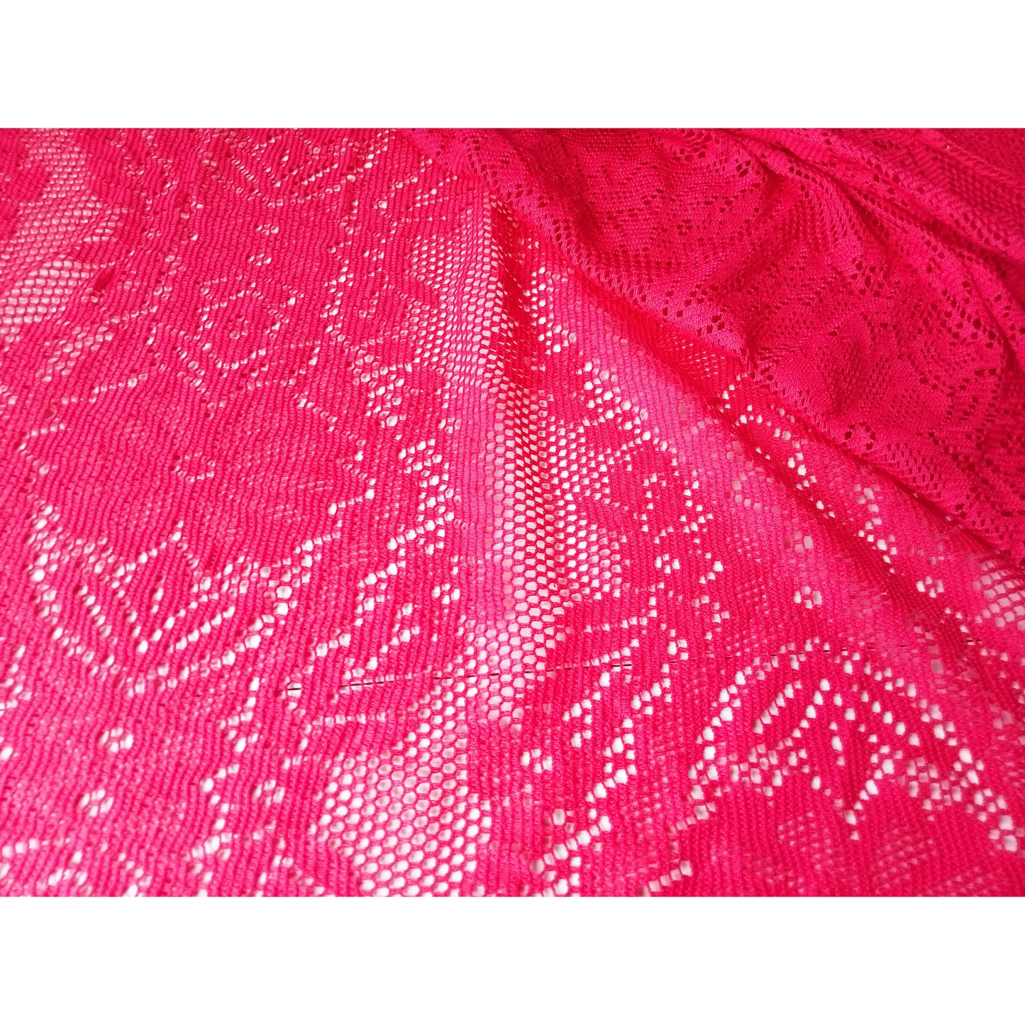 Summertime - stretch lace raspberry - sold by 1/2mtr