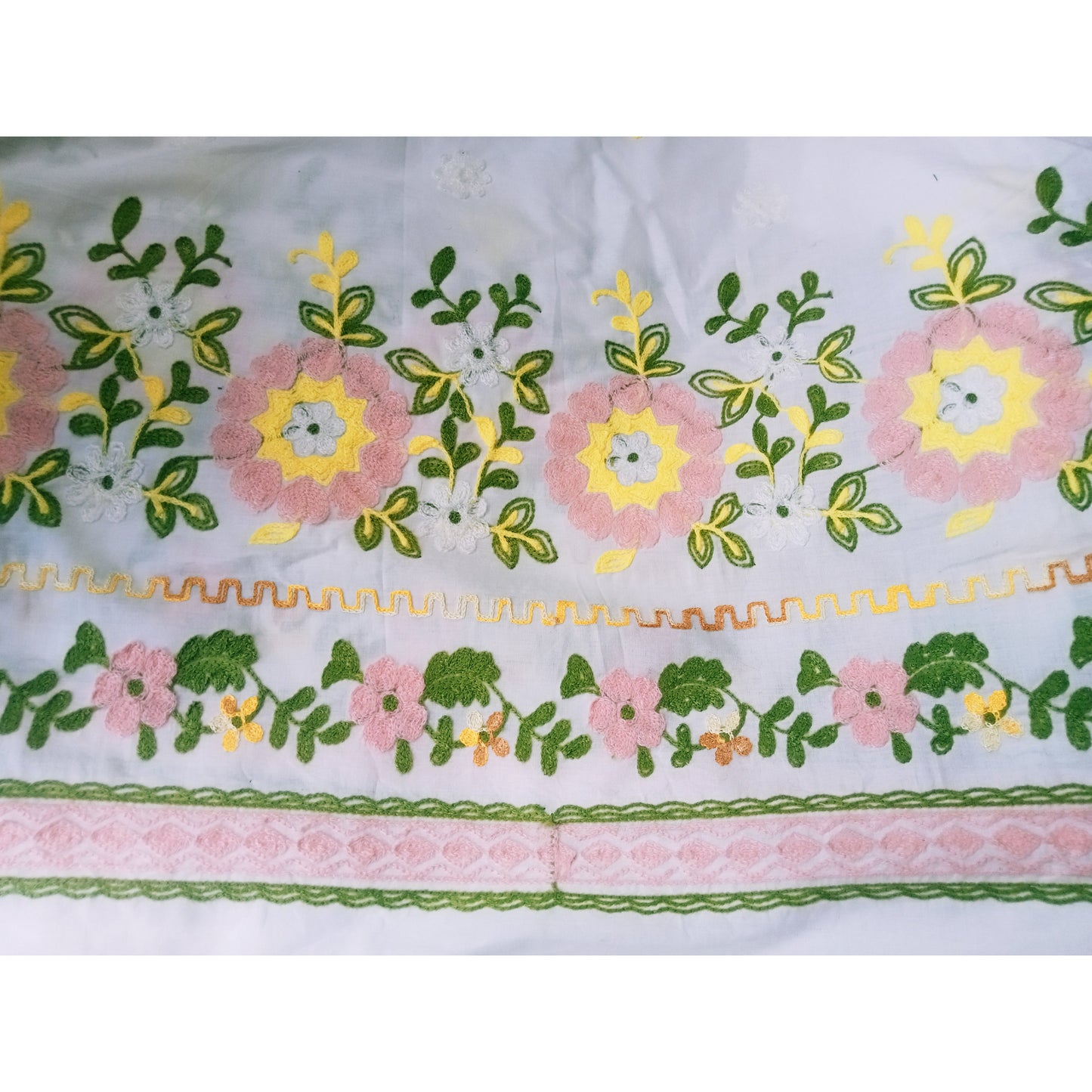 Marina - floral embroidered cotton fabric -sold by 1/2mtr