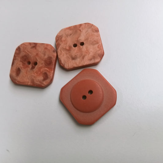 Marble effect burnt orange buttons - 6