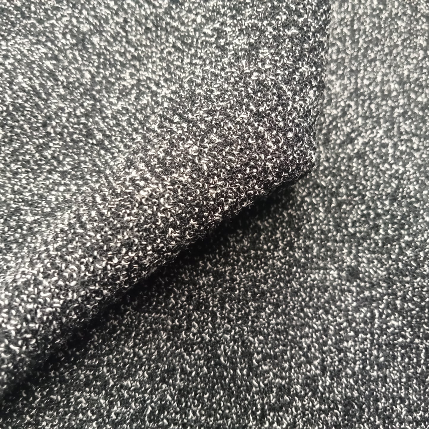 Black/white unbrushed fleece knit - 1.85mtrs