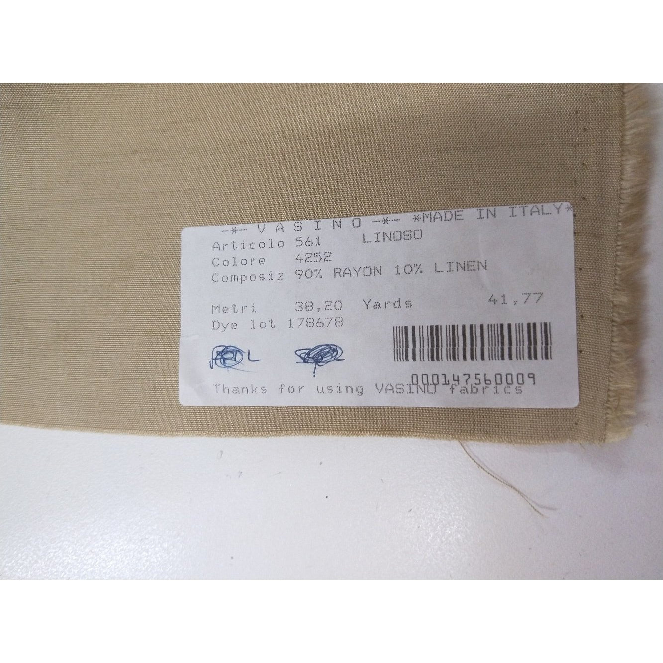 Angelo Vasino - woven fabric - fawn - sold in 1/2mtr