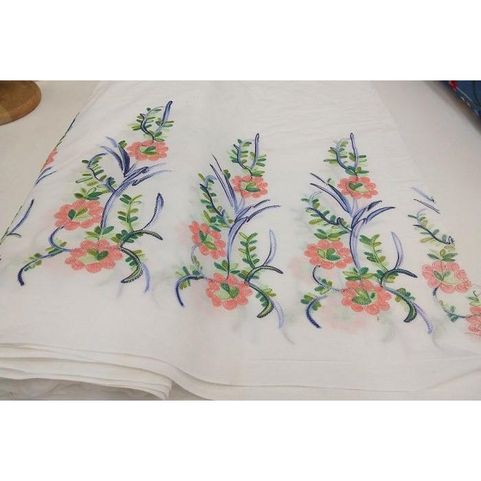 Floral embroided cotton voile