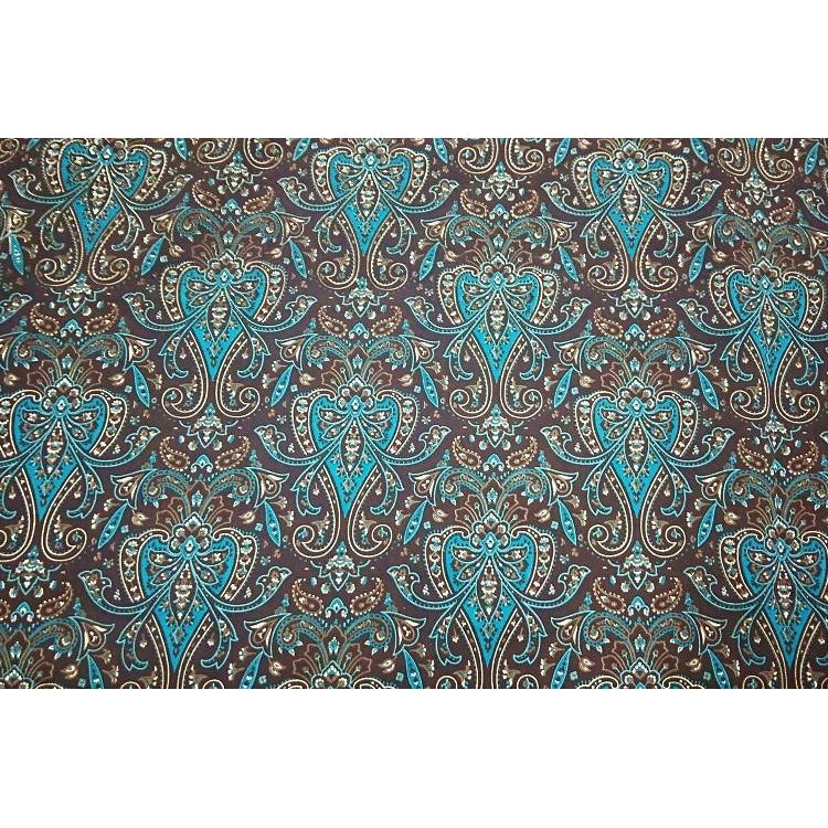 paisley printed faille fabric - sold by 1/2mtr