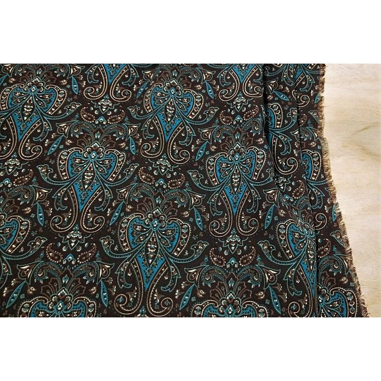 paisley printed faille fabric - sold by 1/2mtr