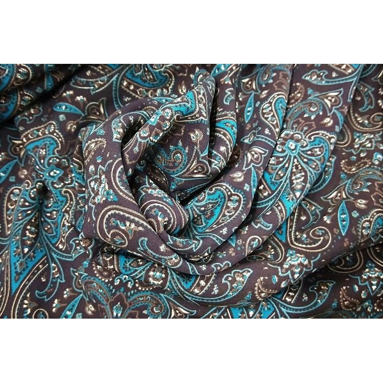 paisley printed faille fabric - sold by 1/2mtr