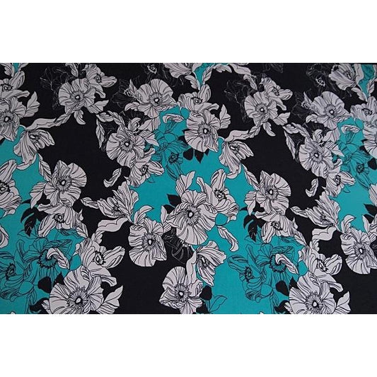 large floral design knit jersey - sold by 1/2mtr