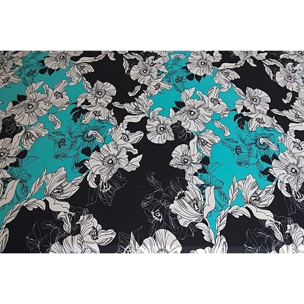 large floral design knit jersey - sold by 1/2mtr