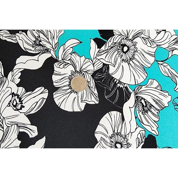 large floral design knit jersey - sold by 1/2mtr
