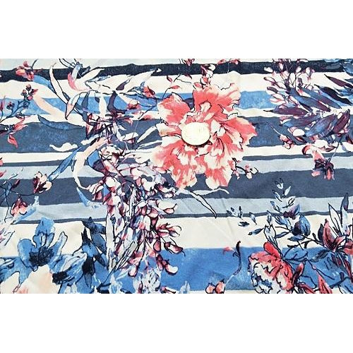 stripe/floral printed viscose jersey- sold by 1/2mtr