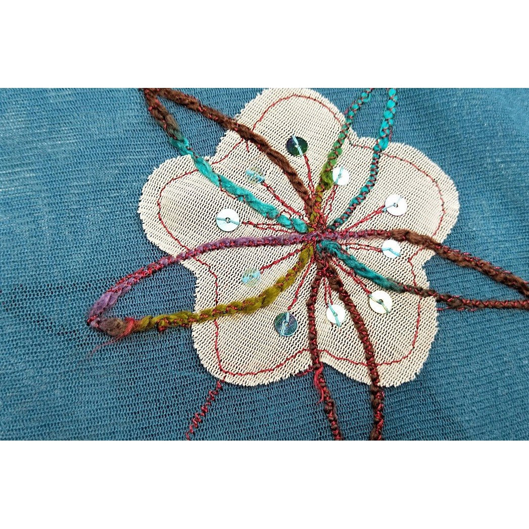 iska -floral embellished stretch mesh