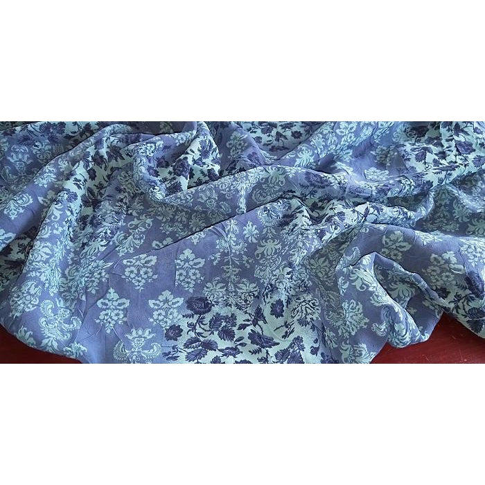 patchwork floral printed crush chiffon - solcd by 1/2mtr