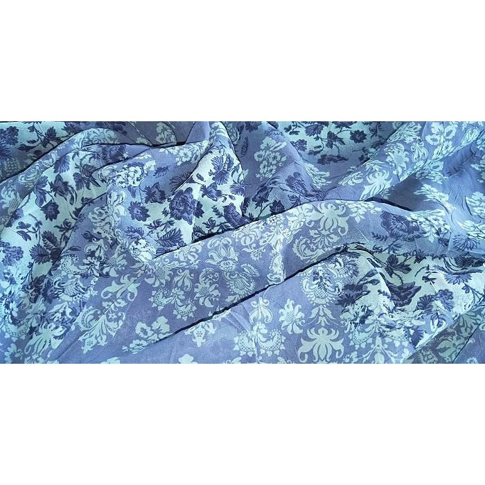 patchwork floral printed crush chiffon - solcd by 1/2mtr
