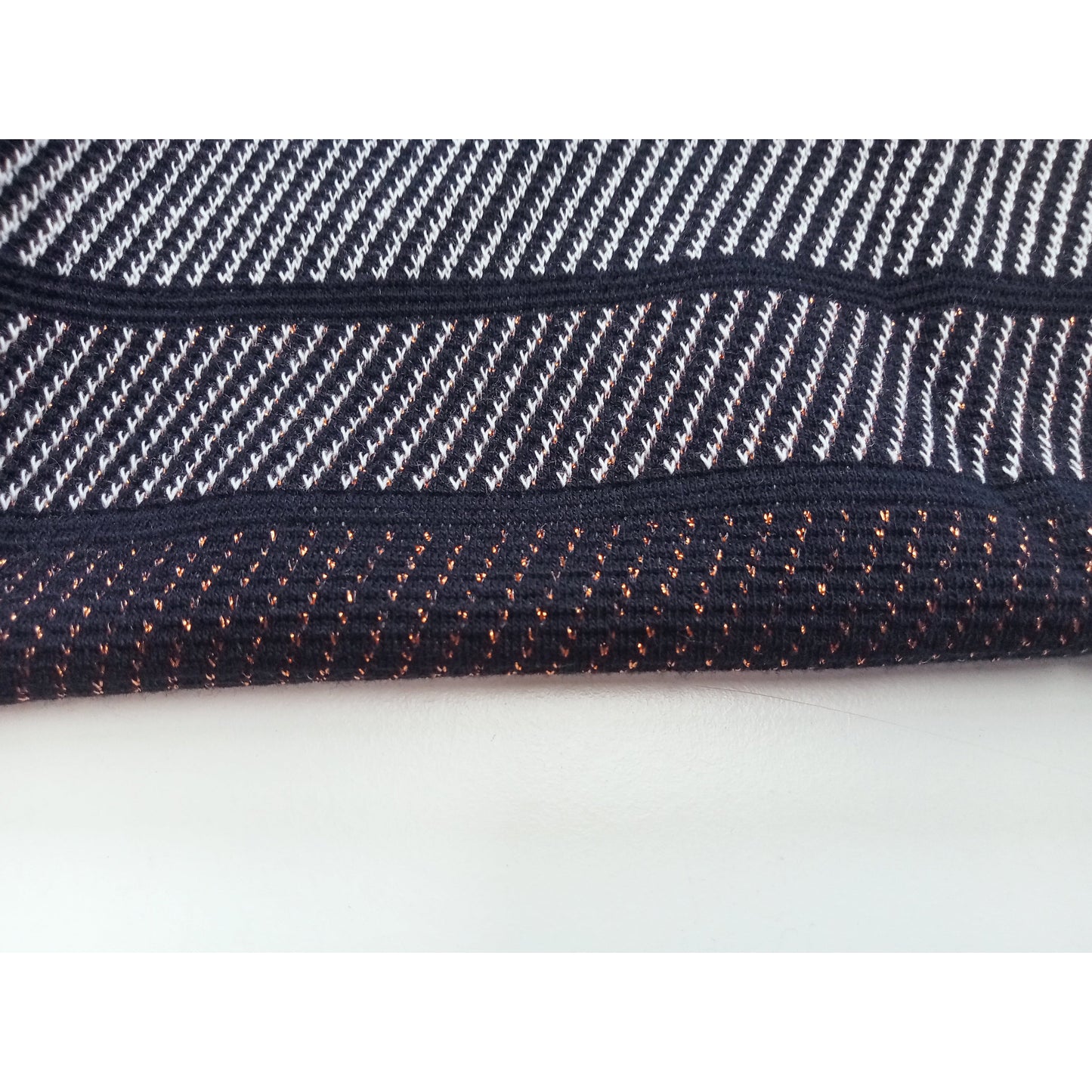 Terry- striped metallic knit