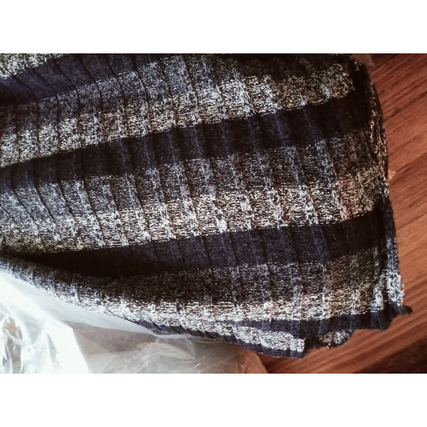 cooper- striped/ribbed marle knit- sold by1/2mtr