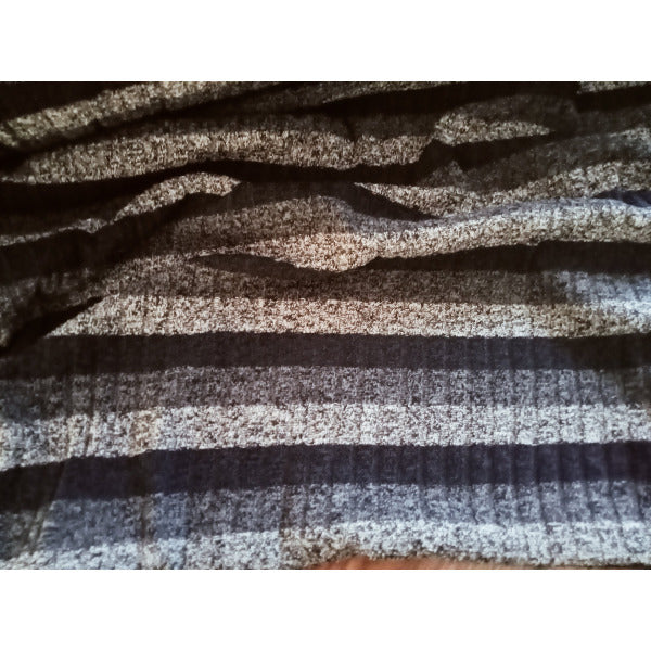 cooper- striped/ribbed marle knit- sold by1/2mtr