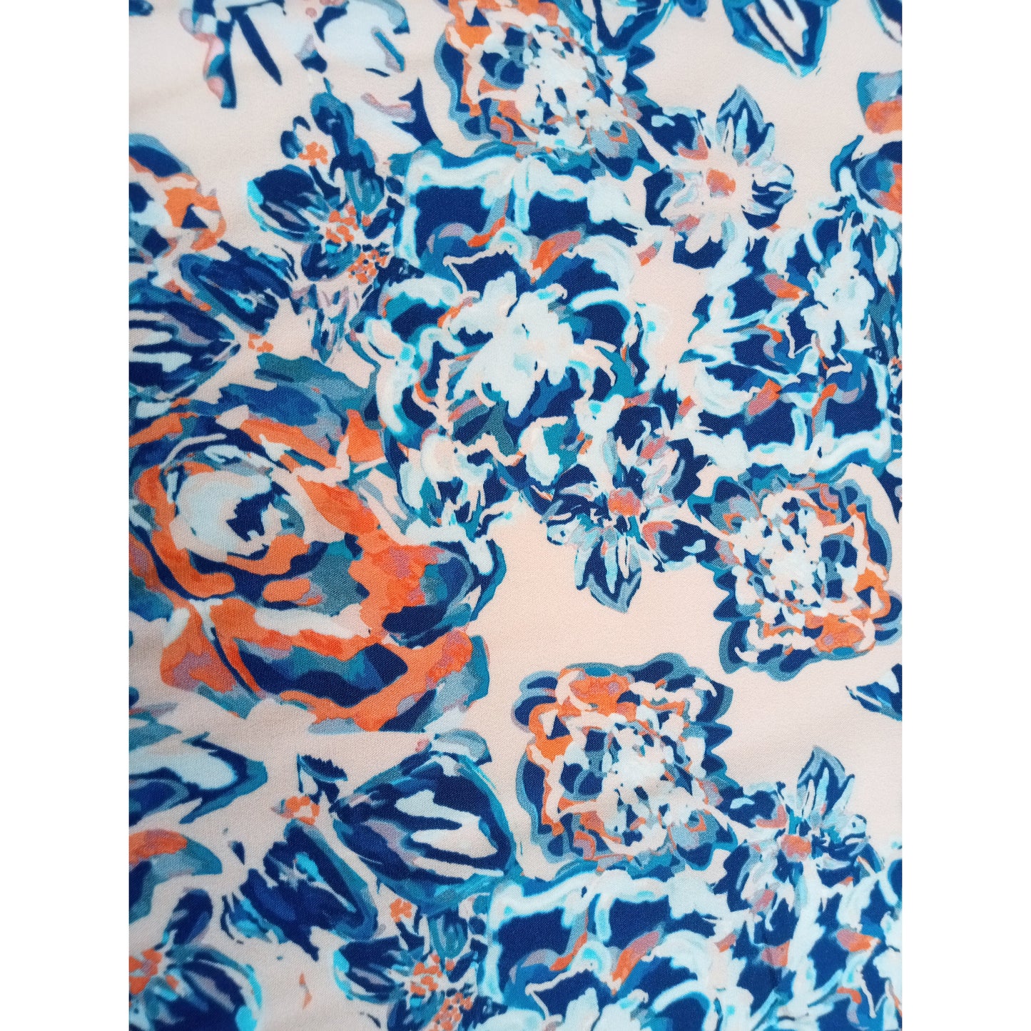Abstract floral print rayon- sold by 1/2mtr