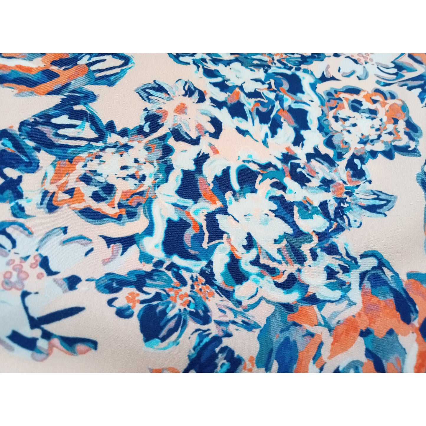 Abstract floral print rayon- sold by 1/2mtr